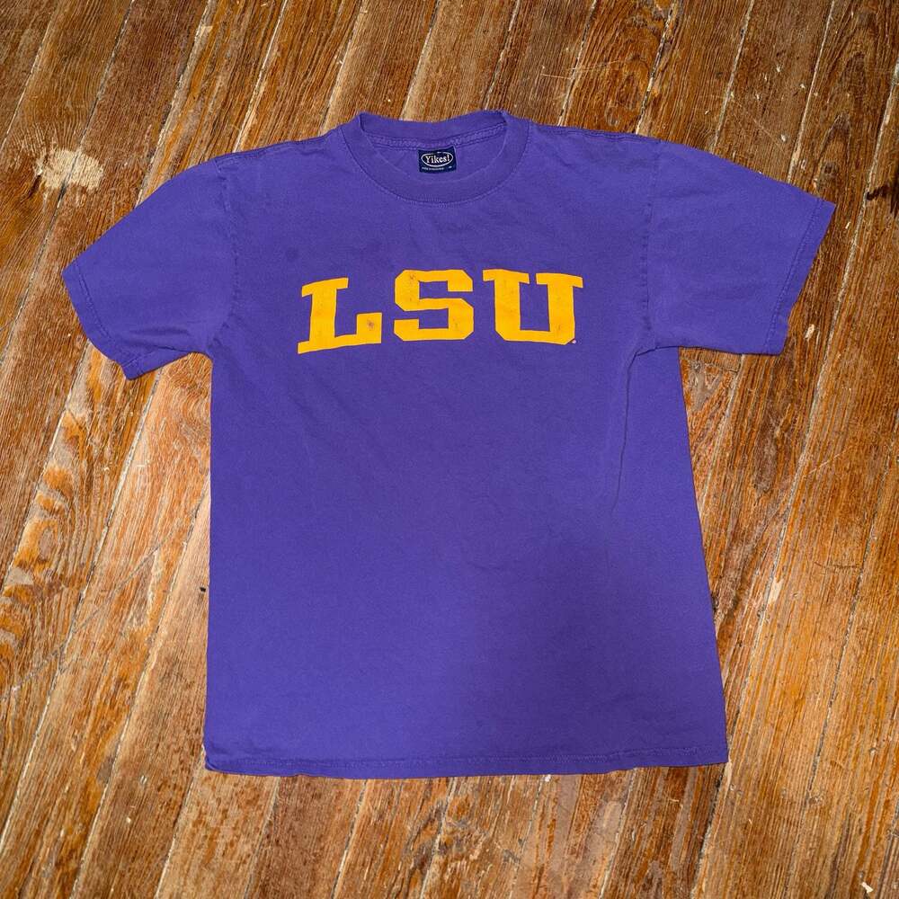 Vintage Yikes! LSU Louisiana State University Purple Graphic T-Shirt